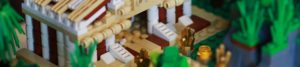 lego temple in forest